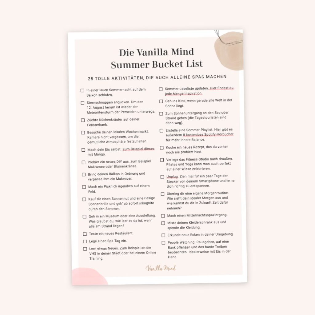 Summer Bucket List 25 Dinge Die Alleine Spass Machen