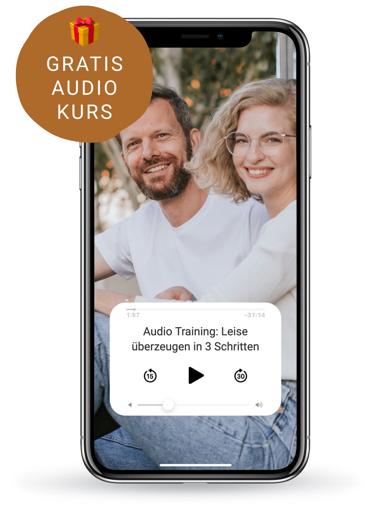 gratis-Audio-Training Sichere dir das kostenlose Audio-Training: Leise überzeugen: In 3 Schritten mit ruhiger Präsenz punkten und nie wieder übersehen werden!