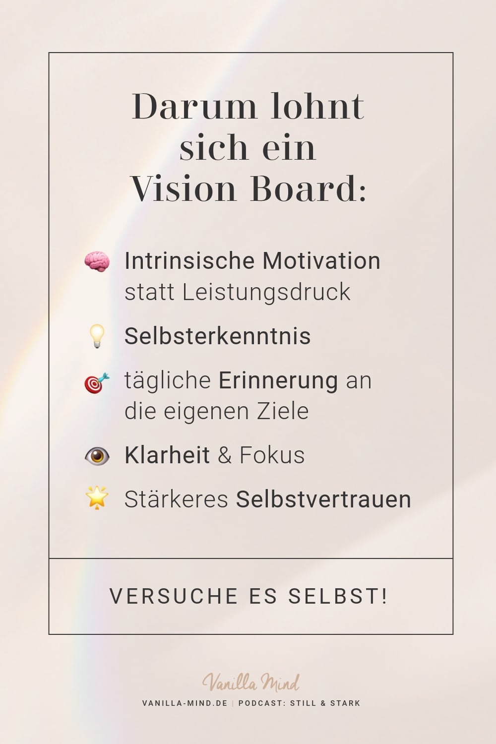 Was haben Reese Witherspoon, Oprah und Beyoncé gemeinsam? – Sie alle verwenden ein Vision Board für ihre Ziele. So gestaltest du deins!