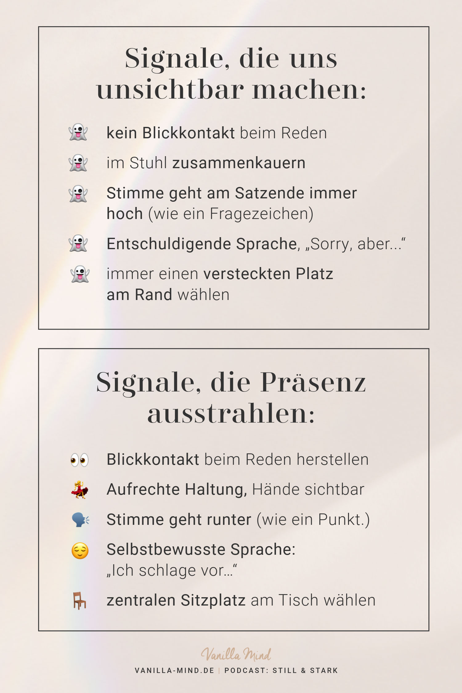 Signale, die andere dazu ermutigen, Introvertierte Menschen zu übersehen, zu überhören oder zu unterbrechen.